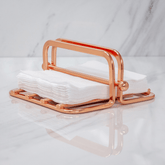 Porta Guardanapos Pequeno Com Peso Rose Gold - Ela Decora